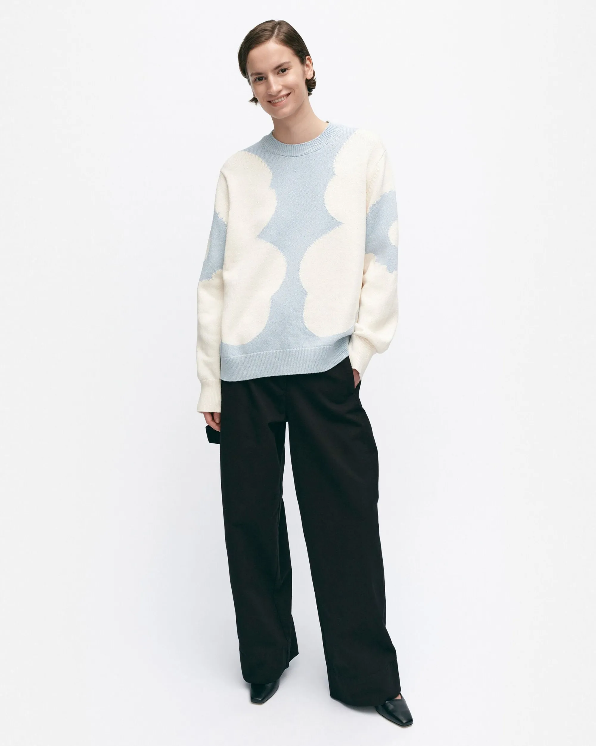 Marimekko Unisex>Arkki Heijastus Unikko Puuvillaneulepusero