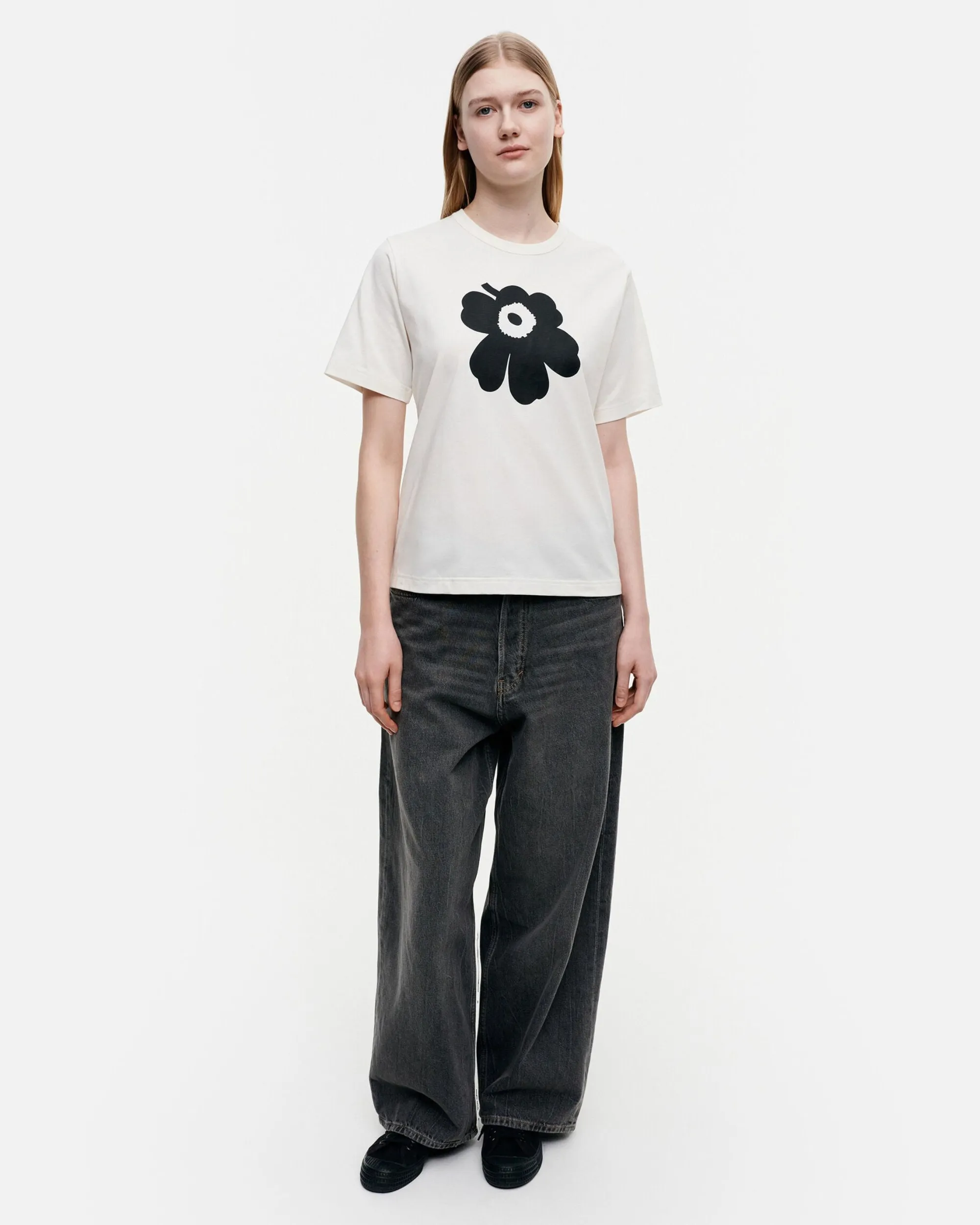 Marimekko Paidat Ja Tunikat>Erna Relaxed Unikko Placement T-Paita