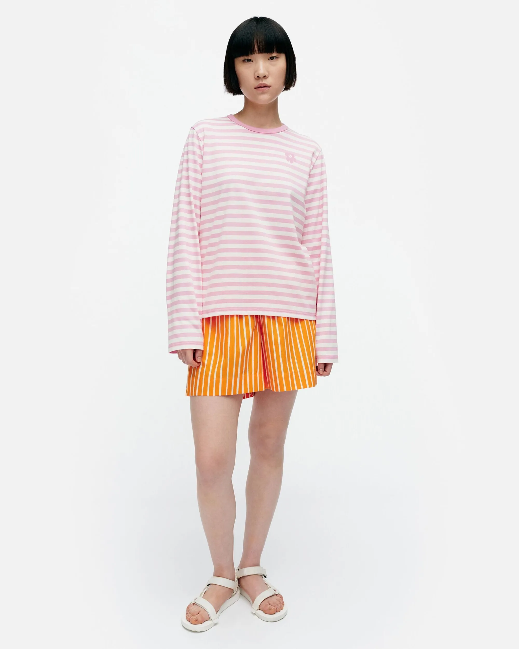 Marimekko Paidat Ja Tunikat>Kioski Tasaraita Relaxed Longsleeve Trikoopaita
