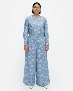 Marimekko Housut>Kohti Unikko Puuvillapopliinihousut