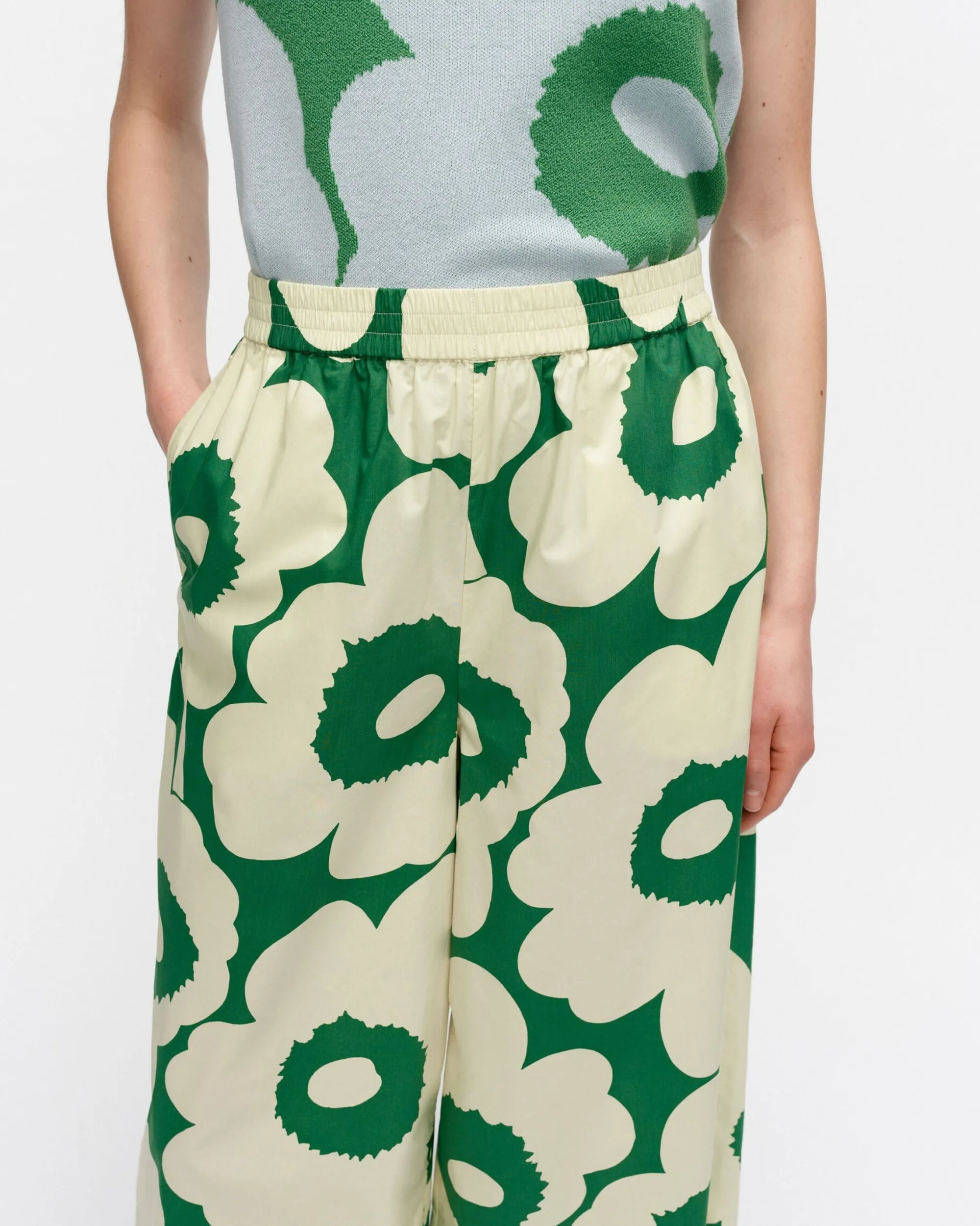 Marimekko Housut>Kohti Unikko Puuvillapopliinihousut