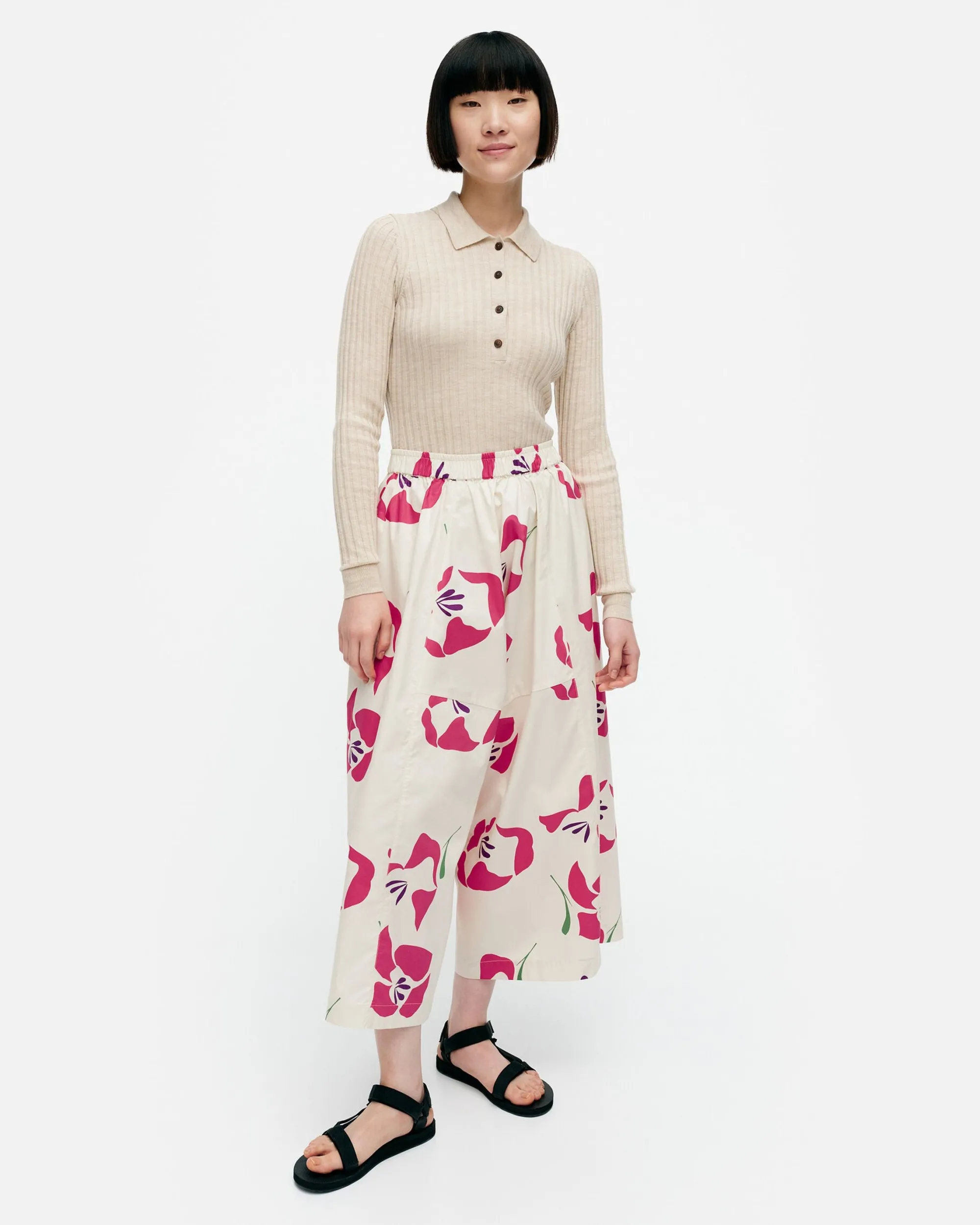 Marimekko Housut>Kressida Helakka Puuvillapopliinihousuhame