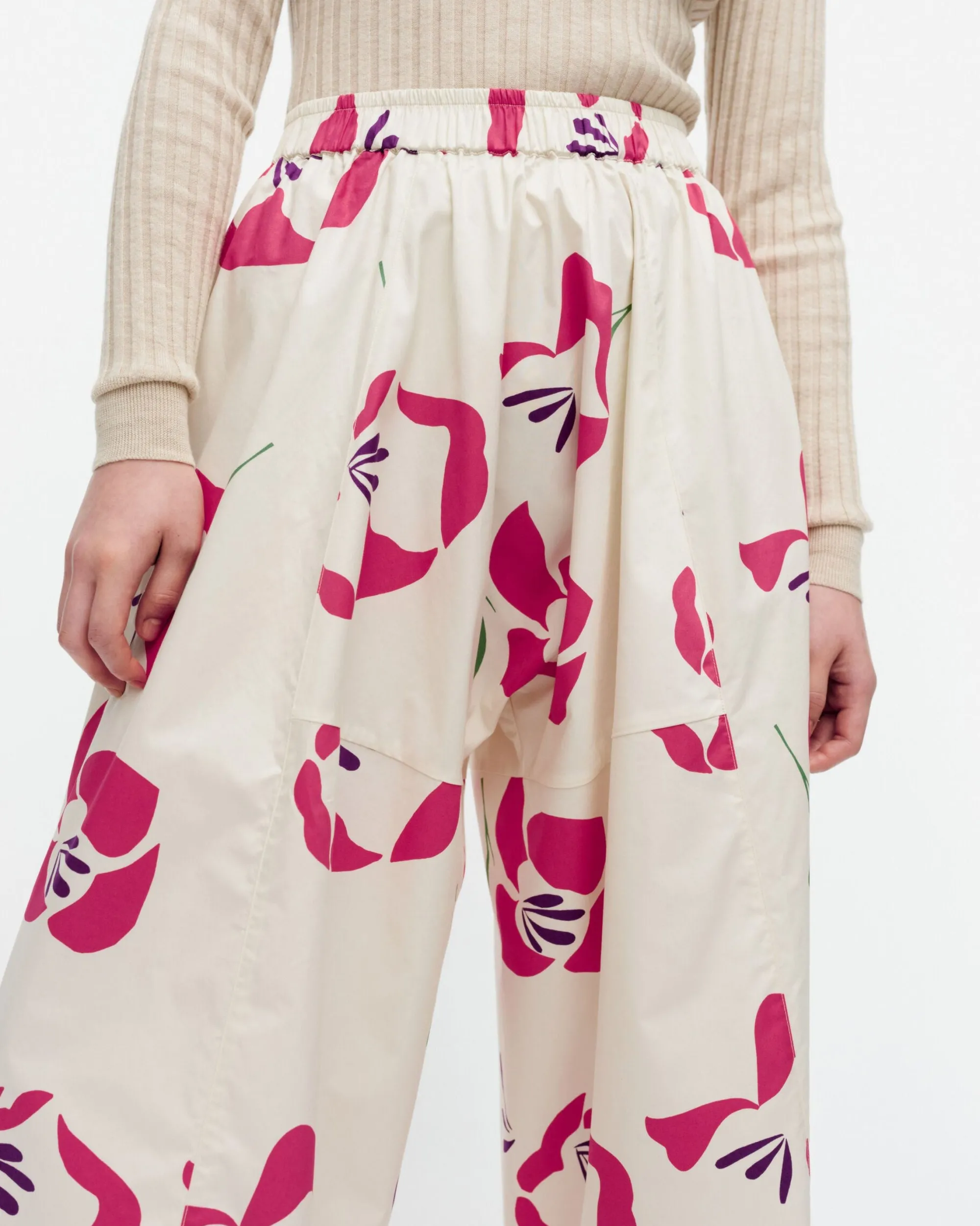 Marimekko Housut>Kressida Helakka Puuvillapopliinihousuhame