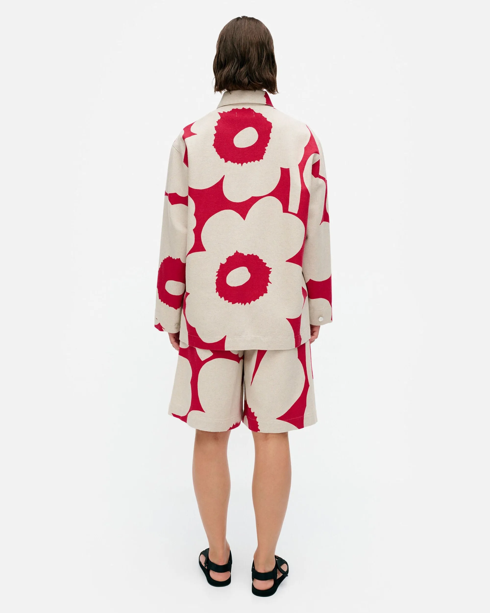Marimekko Takit Ja Jakut>Kulmat Unikko Puuvillapellavapaitatakki