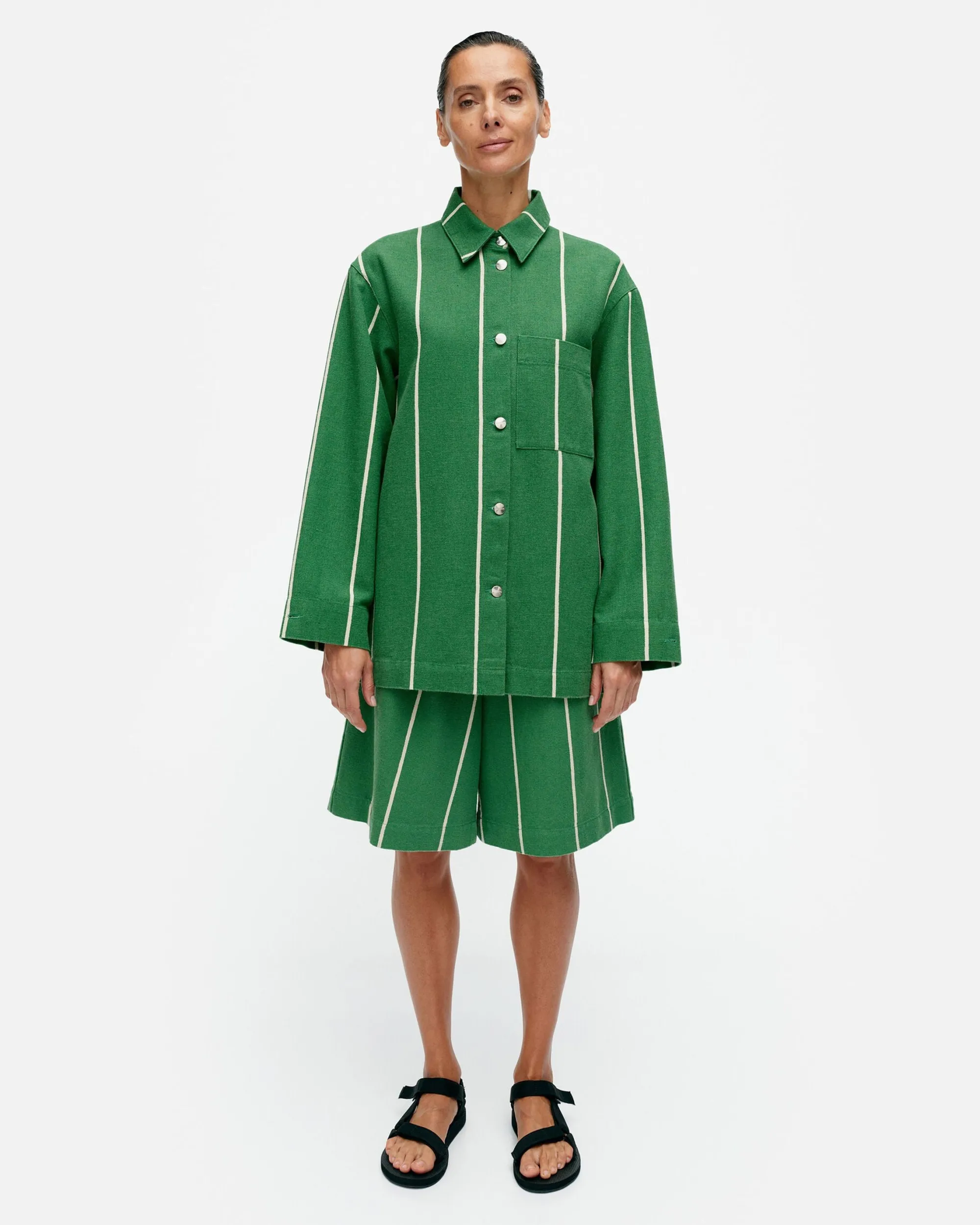 Marimekko Takit Ja Jakut>Kulmat Vesi Puuvillapellavapaitatakki