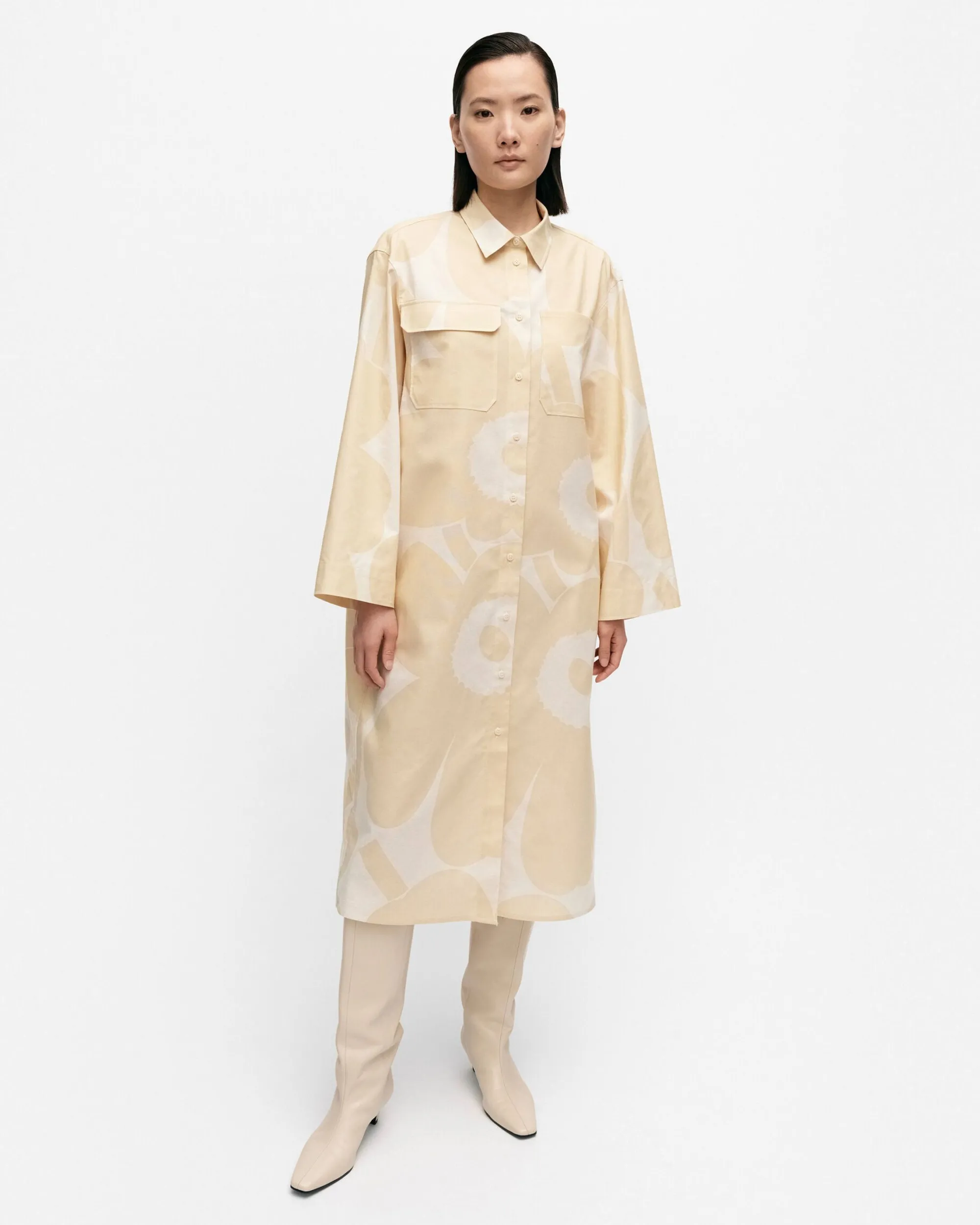 Marimekko Mekot>Monokromi Unikko Puuvillamekko
