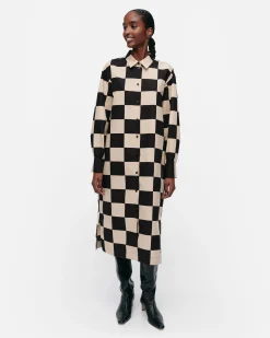 Marimekko Mekot>Rasteri Kukko Ja Kana Puuvillapellavamekko