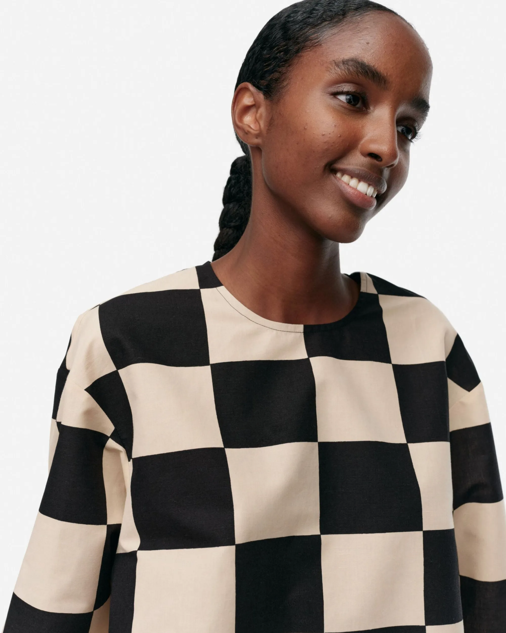 Marimekko Paidat Ja Tunikat>Reuna Kukko Ja Kana Puuvillapellavatunika
